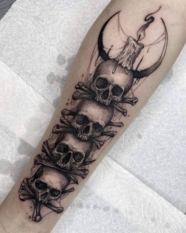 skull tattoos on arm