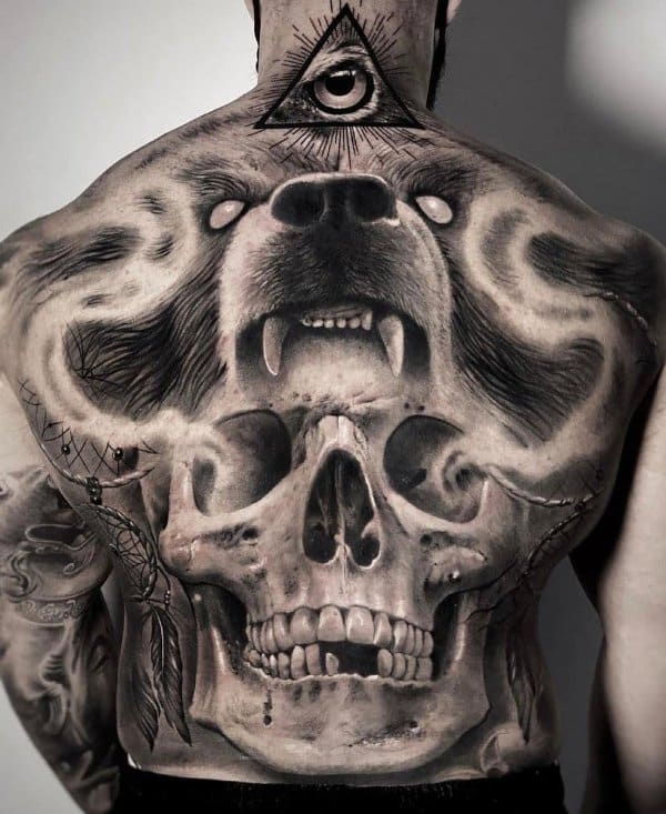 skull tattoos on back