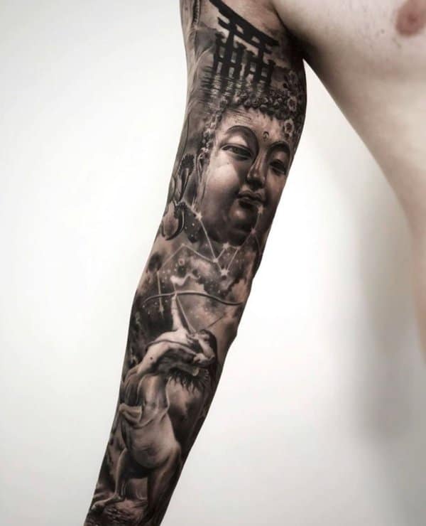 buddha tattoos for men on arm