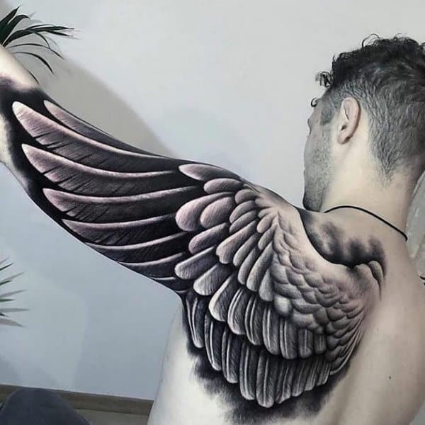 angel wings tattoos for men