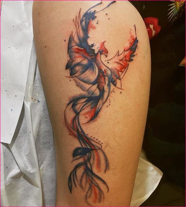 phoenix thigh tattoos