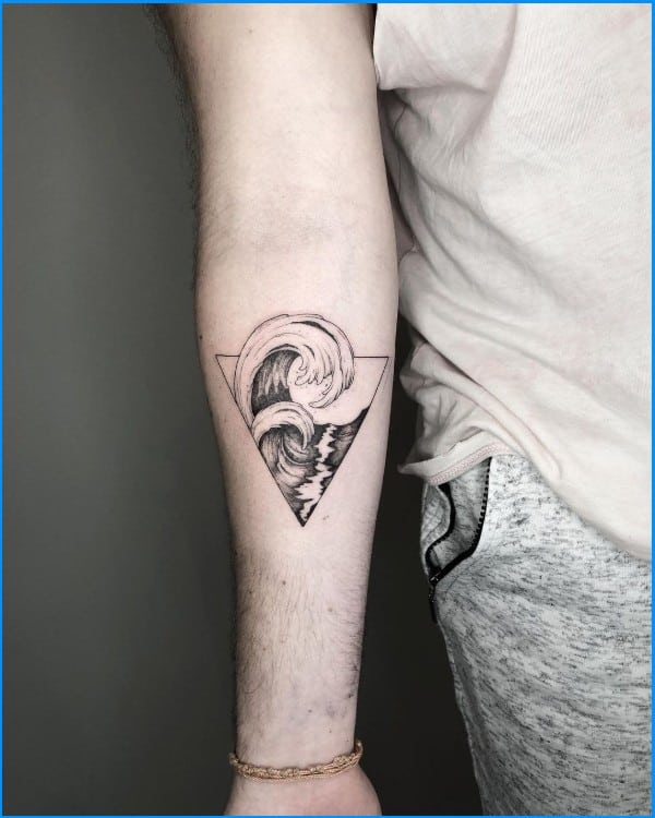 wave tattoos on arm