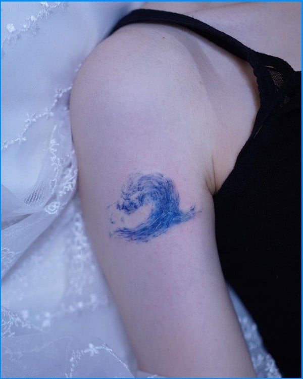 waves half sleeve tattoos