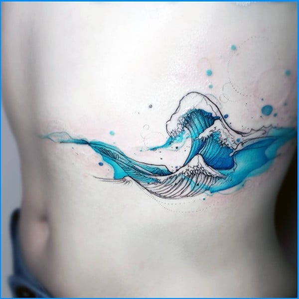 wave tattoo for guys