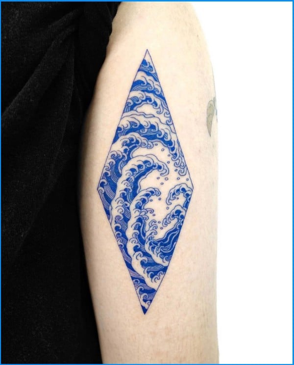 wave tattoo ideas shoulder