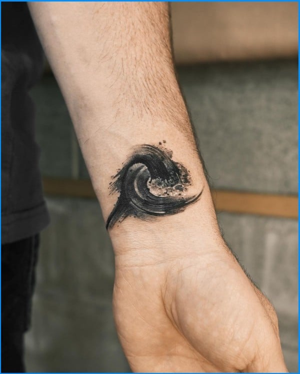 wave wrist tattoos