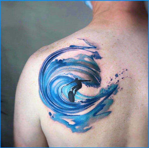 blue wave tattoos