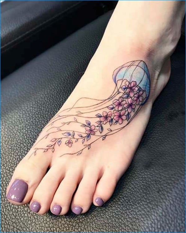 jellyfish foot tattoos