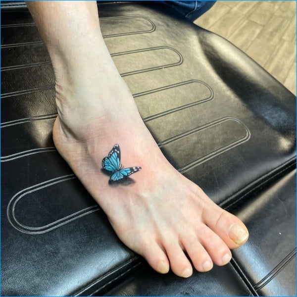 butterfly foot tattoos