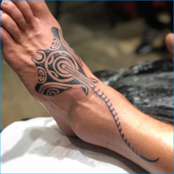 Manta rays foot tattoos