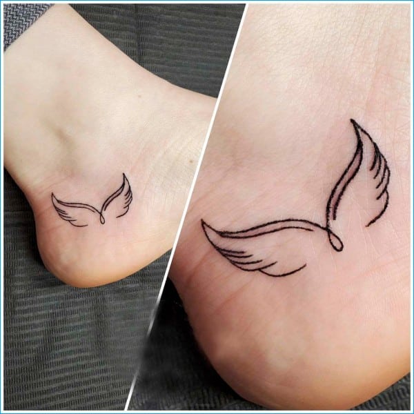 wings foot tattoos
