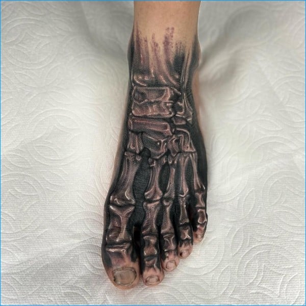 bones foot tattoos