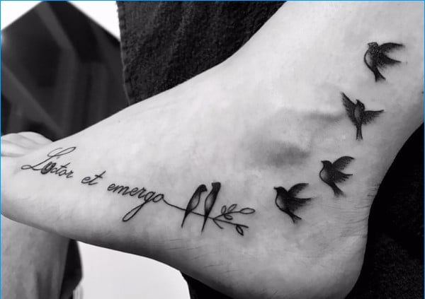 small birds foot tattoos
