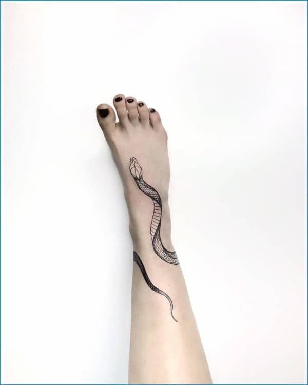snake foot tattoos