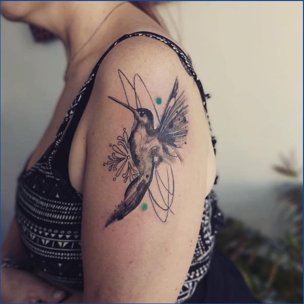hummingbird tattoos upper sleeve