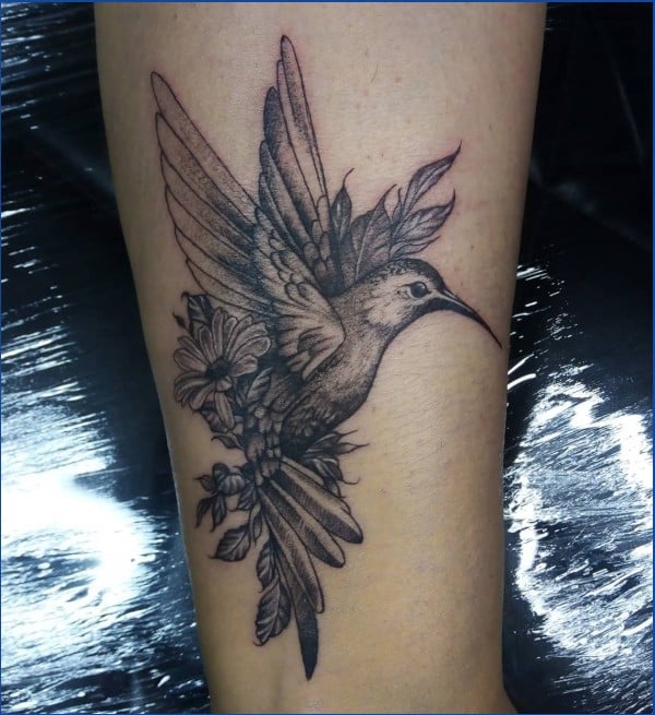 hummingbird rose tattoos