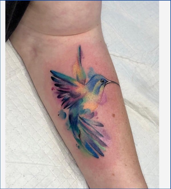 hummingbird tattoos forearm