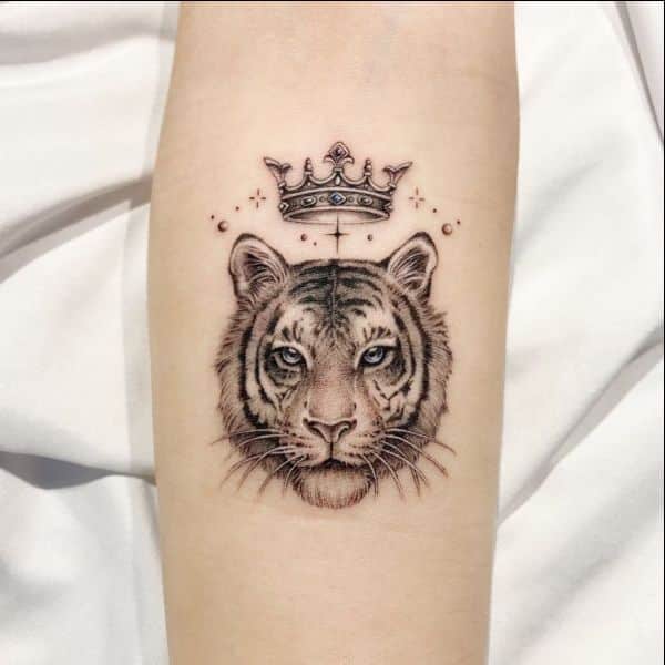 tiger with crown tattoos