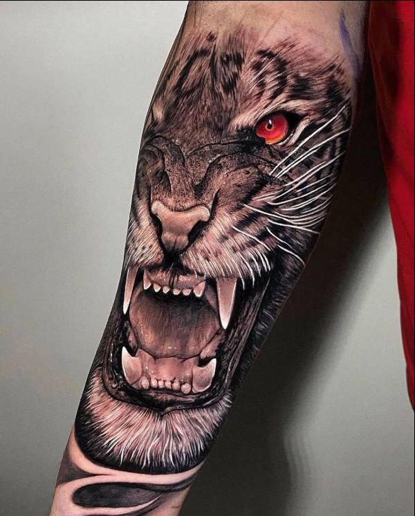 angry tiger tattoos