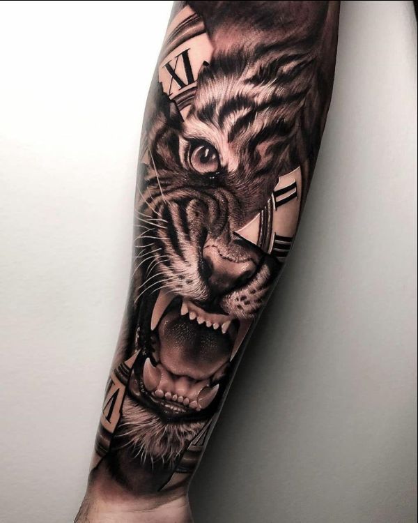 tiger tattoo forearm