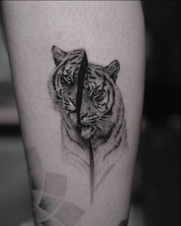 tiger tattoos black and white