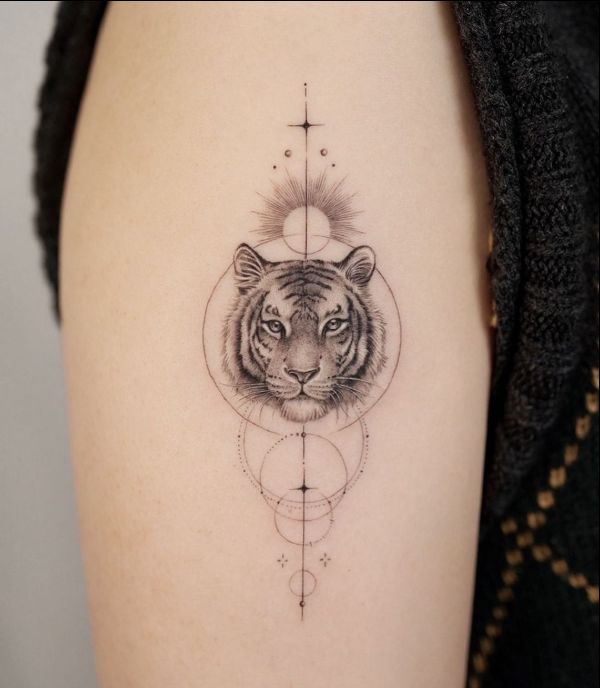 small tiger face tattoos