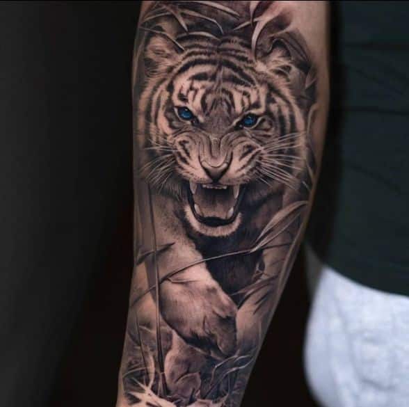 tiger tattoo arm sleeve